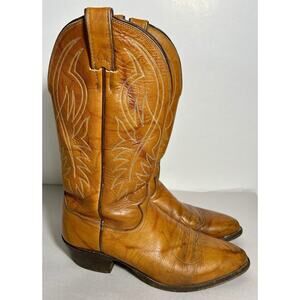 Vintage Justin Boots Men's 9D Marbled Deerlite Classic Cowboy USA Made 1632